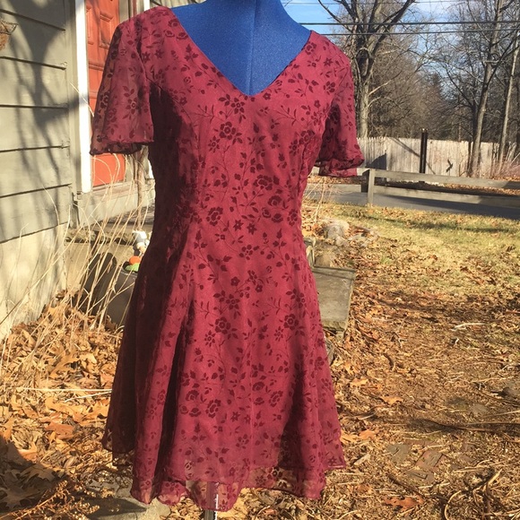 Sheer and floral velour teared vintage dress 8 - Picture 2 of 8